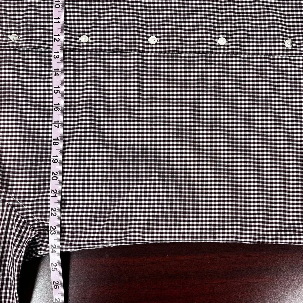 The Men's Store‎ Bloomingdale's XL Burgundy Gingham Non Iron Cotton Dress Shirt